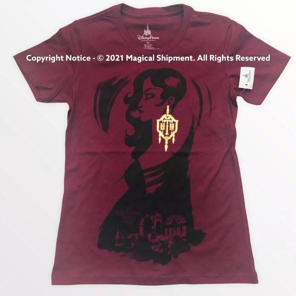 Disney Parks - Tower Of Terror Lady - Burgundy Shirt for Women